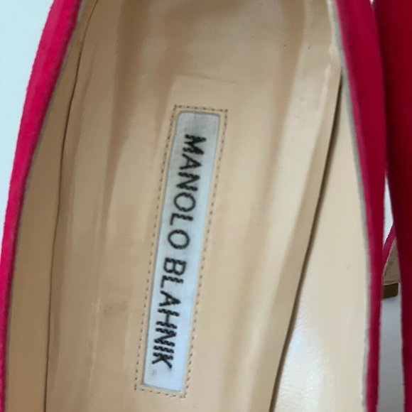 Manolo Blahnik - Hot Pink Heels (Suede Size 7.5) - Picture 2 of 14